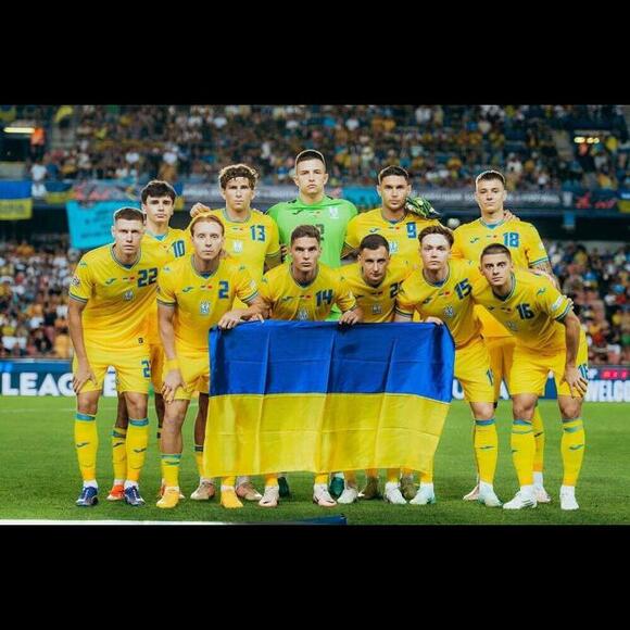 UKRAINE NATIONS LEAGUE 2024 VS ALBANIA MATCH WORN & SIGNED JERSEY KABAIEV #21 - Picture 3 of 9